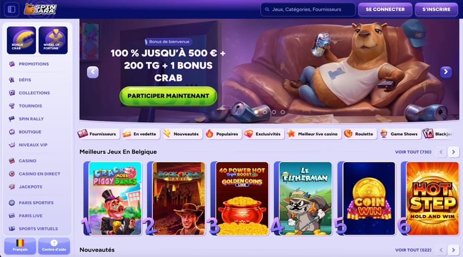 Spinbara Casino Belgium bonus