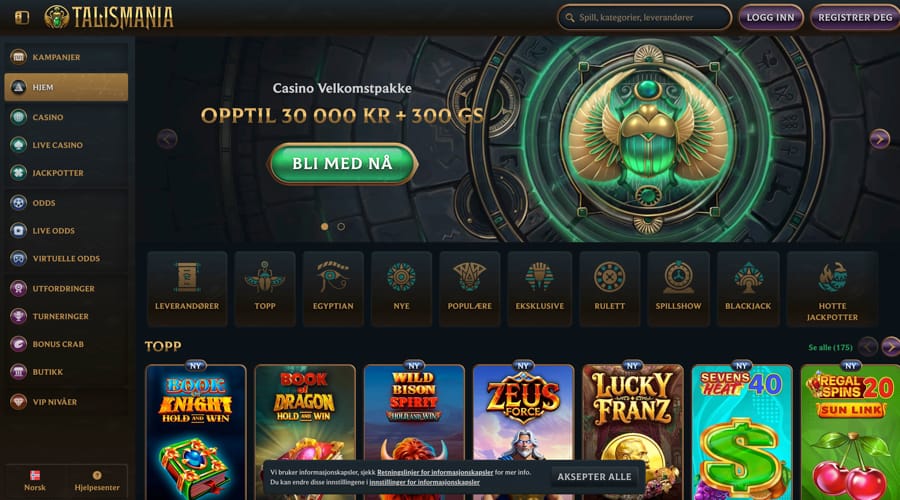 Talismania Casino NOK/kr bonus