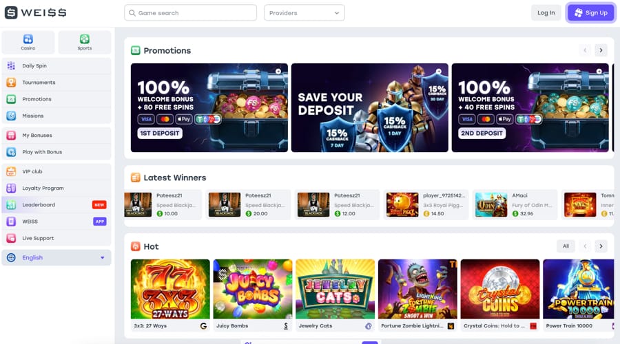 Weiss Casino DK bonus