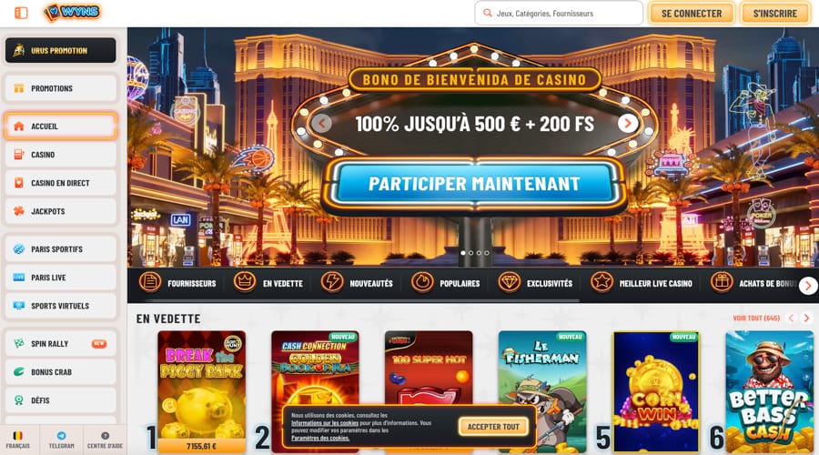 Wyns Casino Belgium bonus
