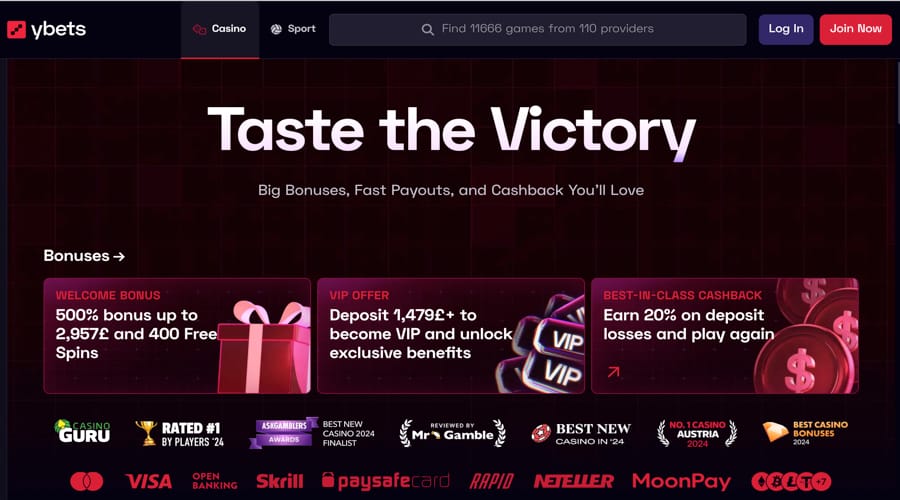 YBets Casino UK Bonus