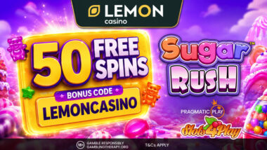 50 Free Spins on Sugar Rush - Lemon Casino