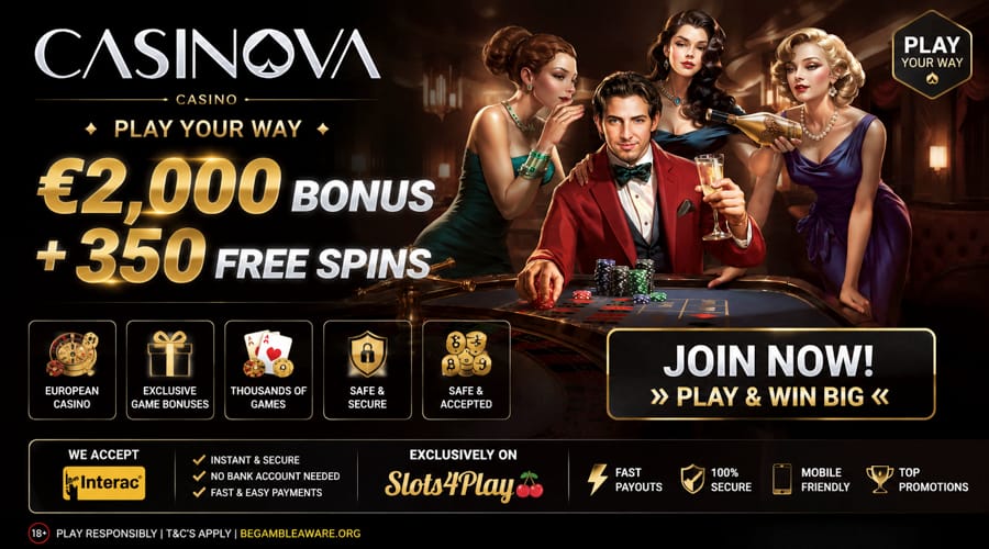 Casinova Casino Interac bonus