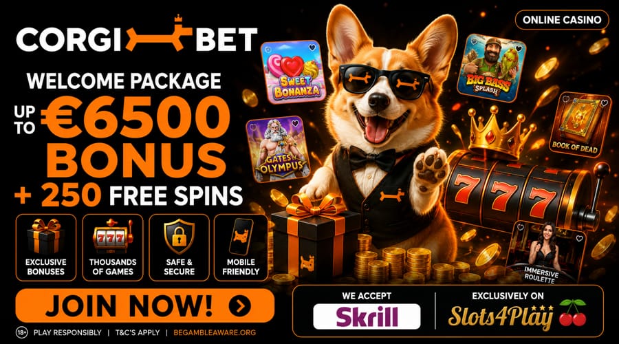 Bonus Skrill del casinò Corgibet