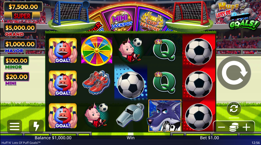 Huff N' Lots of Goals slot demo - Light & Wonder