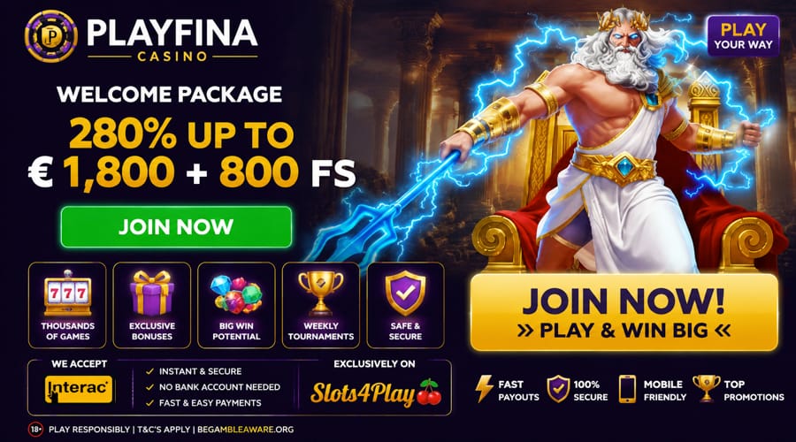 Playfina Casino Interac bonus