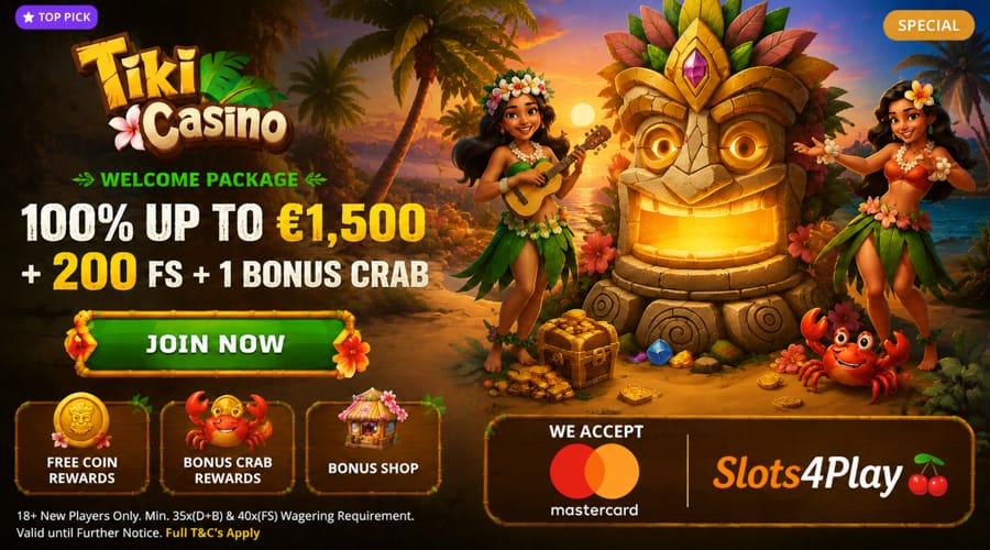 Tiki Casino Bonus Mastercard