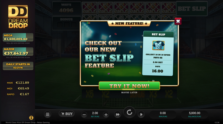 World Class Kick Off Dream Drop slot demo - Relax Gaming