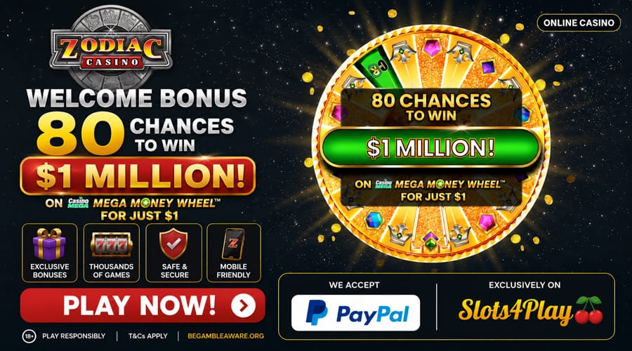 Zodiac Casino Paypal bonus