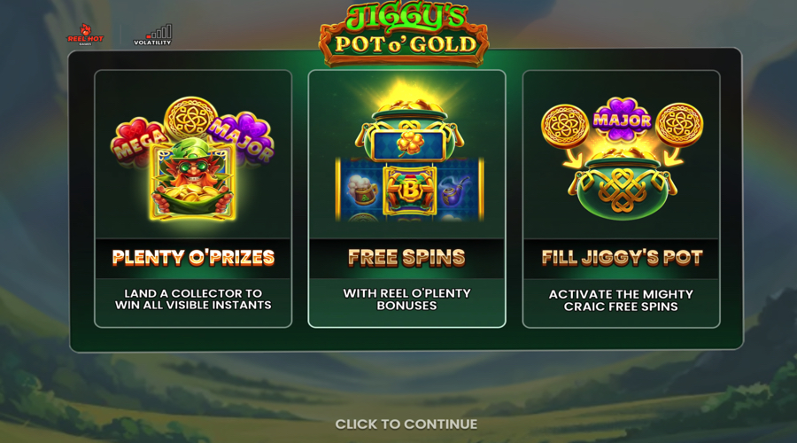 Jiggy's Pot O'Gold Slot features