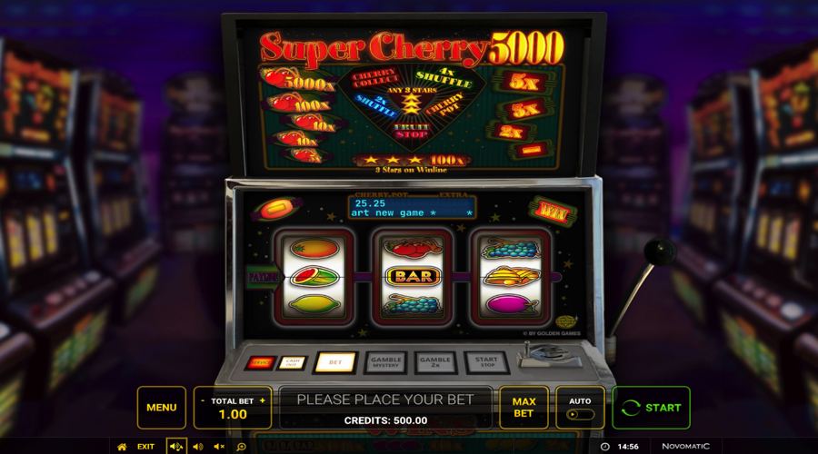 Super Cherry 5000 fruit machine demo - Novomatic/Greentube