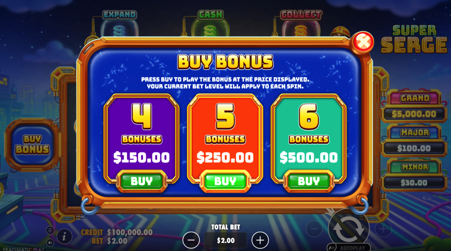 Super Serge Slot buy bonus