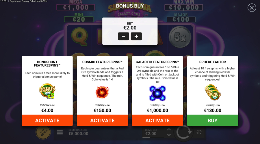 Supernova Galaxy Orbs Slot buy bonus