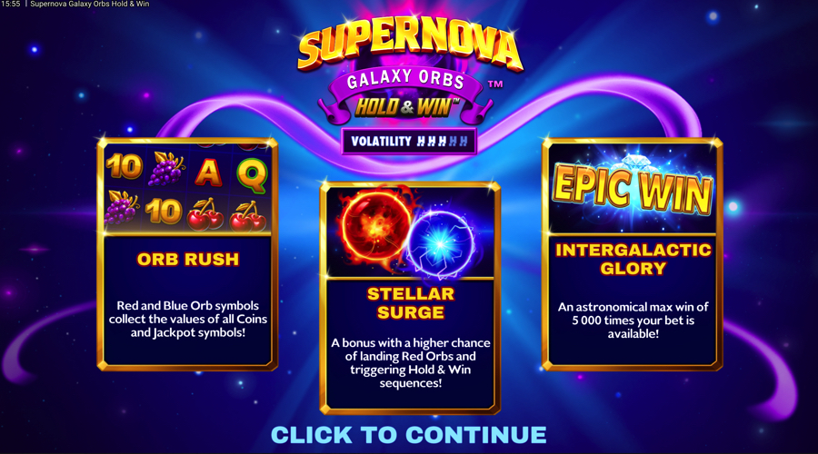 Supernova Galaxy Orbs Slot features