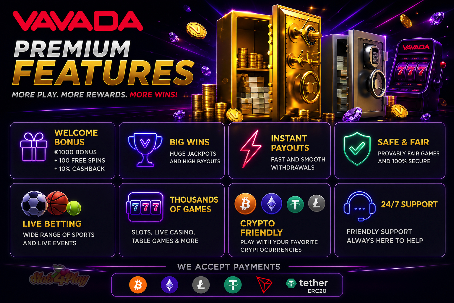 Vavada Casino features