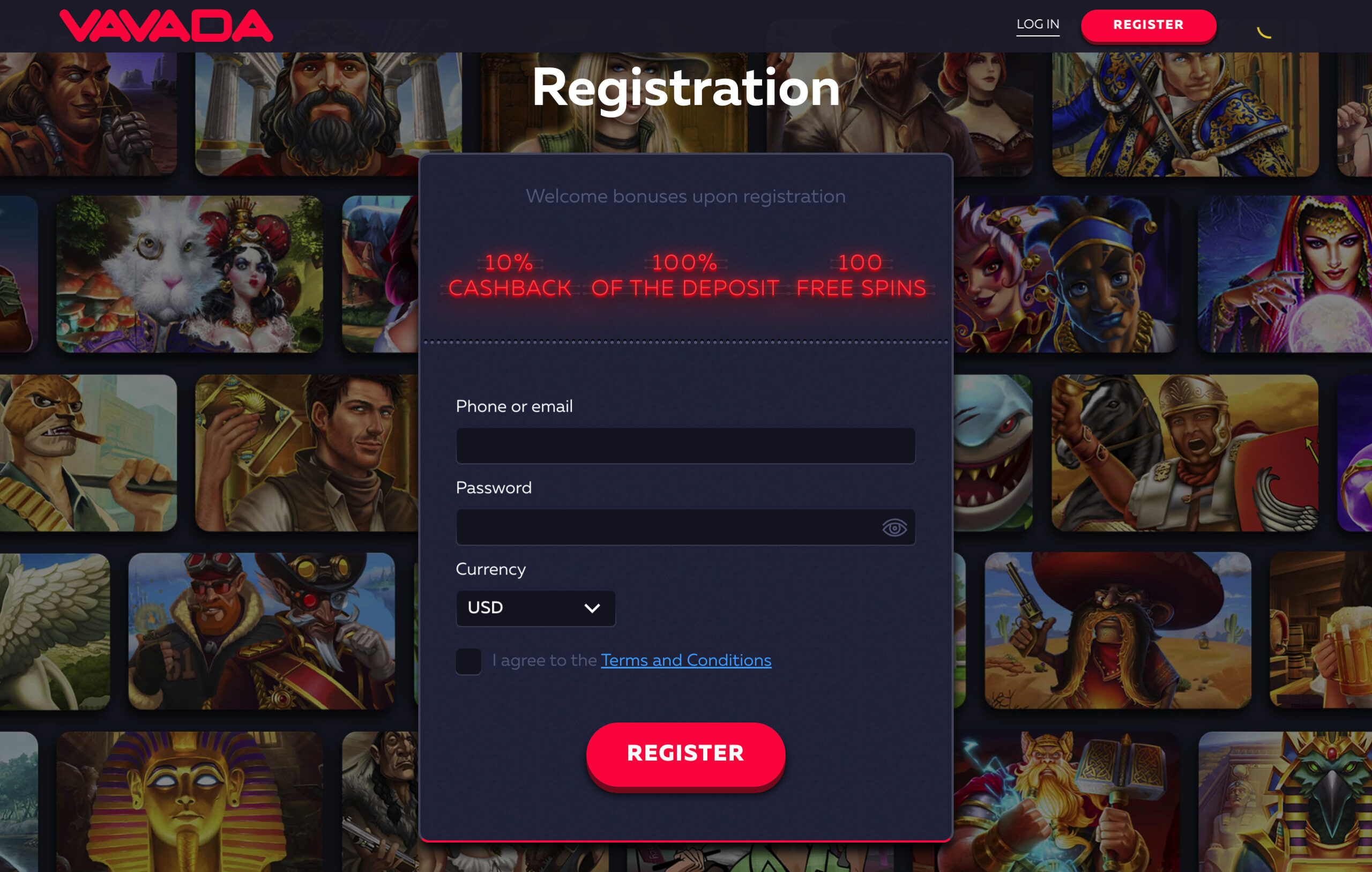 Vavada Registration
