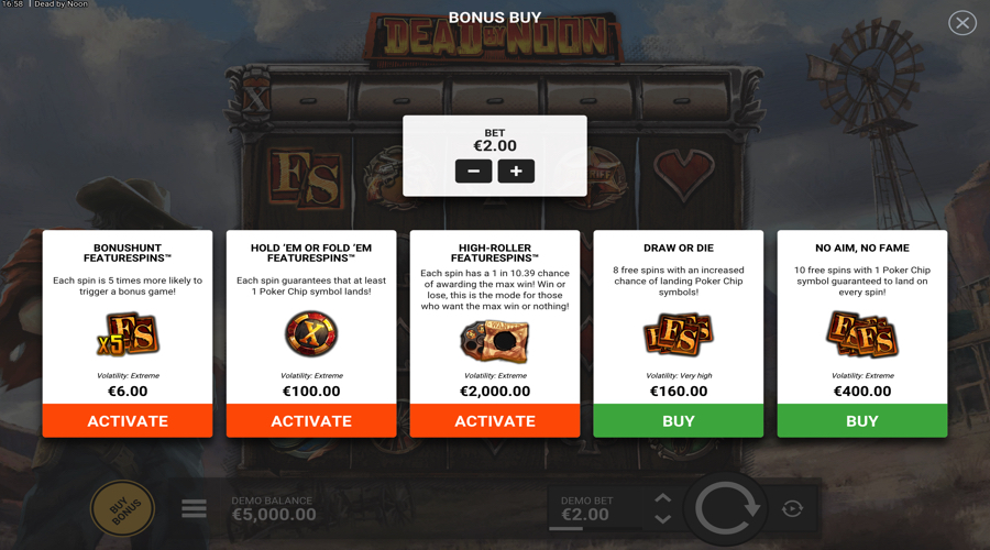 Dead by Noon buy bonus