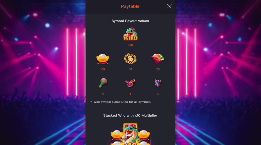 Fortune Snake Slot paytable