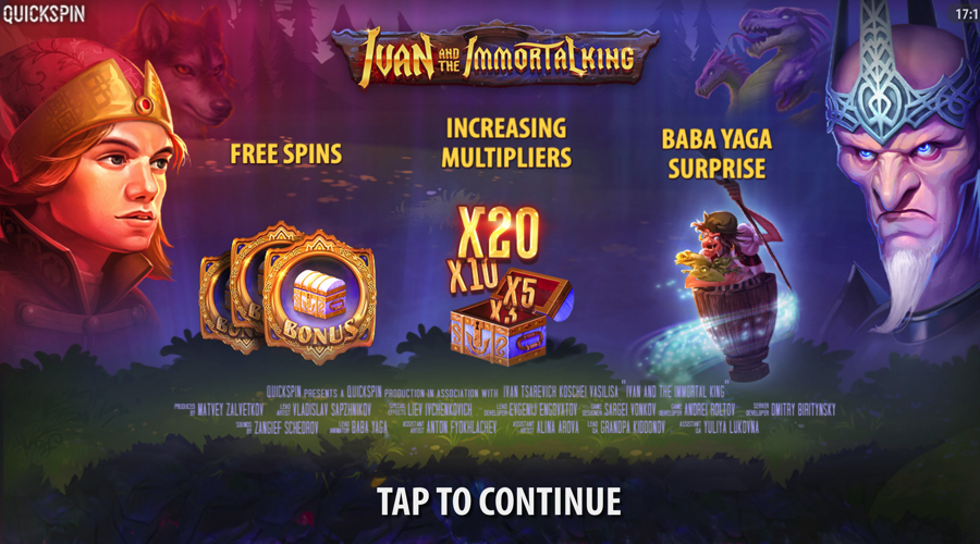 Ivan and the Immortal King Slot features