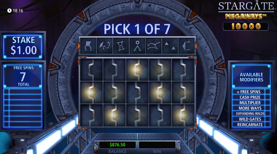 Stargate Megaways slot free spins