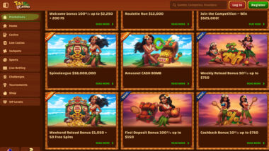 Tiki Casino Deposit & Cashback