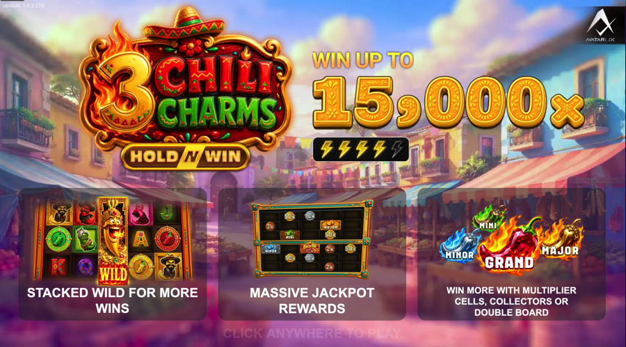 3 Chili Charms slot features