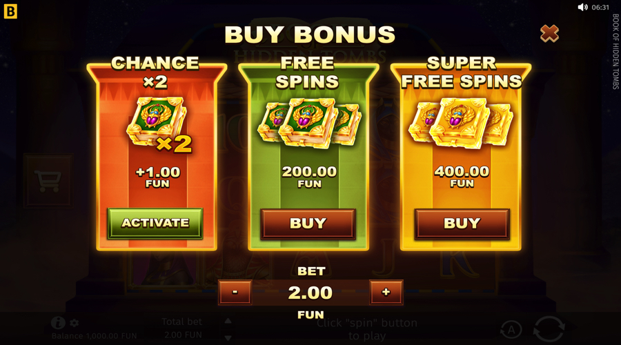 Book of Hidden Tombs buy bonus
