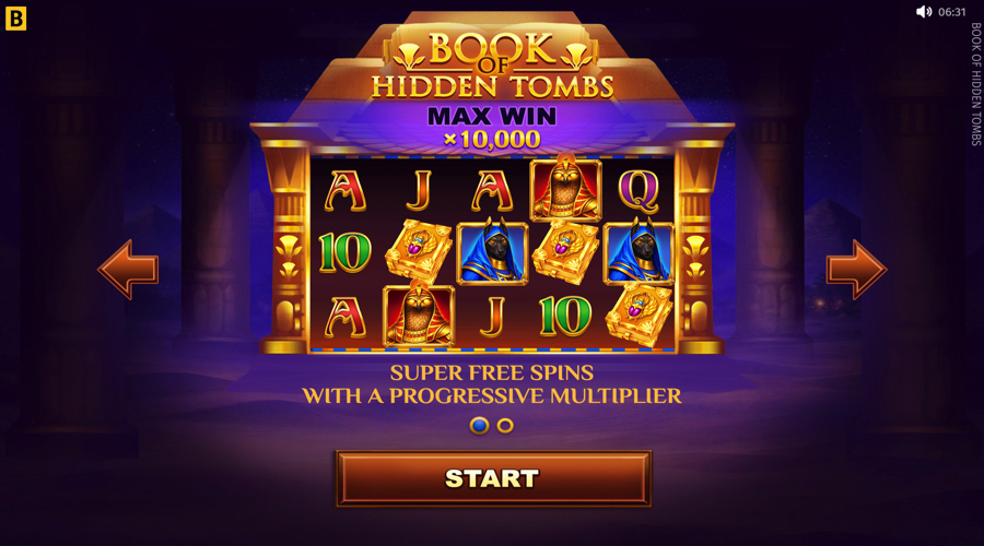 Book of Hidden Tombs slot features