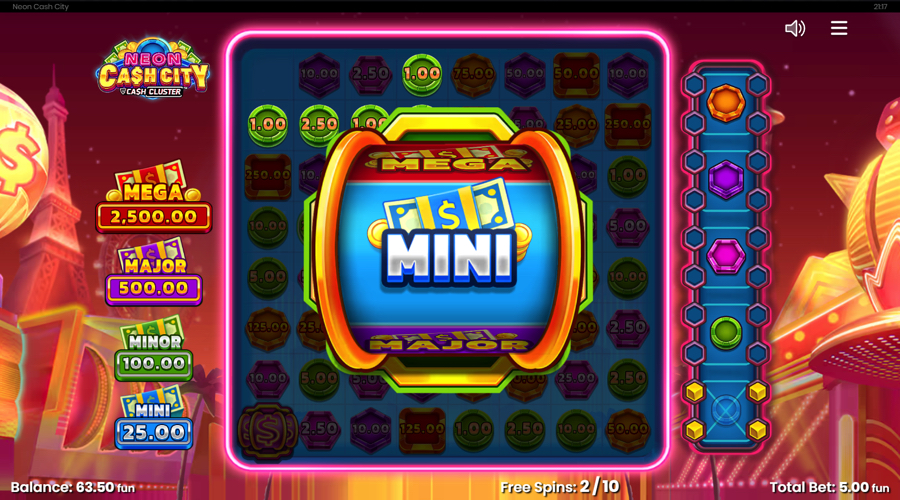 Neon Cash City slot feature