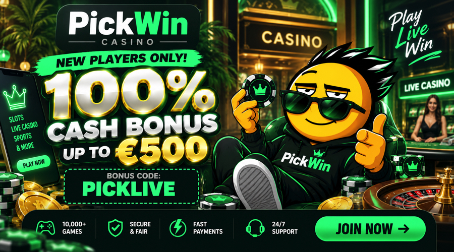 Pickwin Live Casino Bonus Code