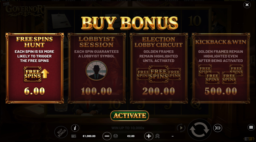 The Governor slot buy bonus