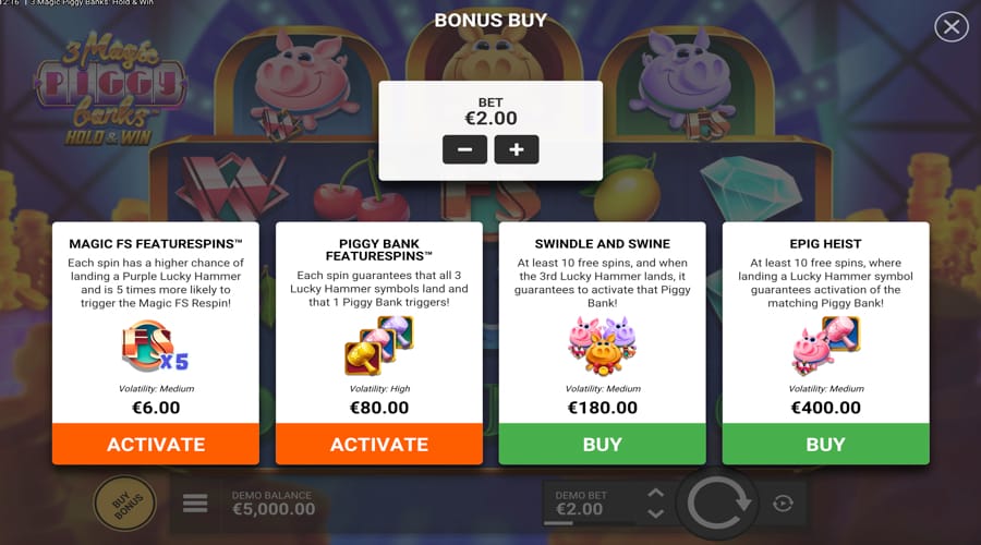 3 Magic Piggy Banks Hold & Win buy bonus