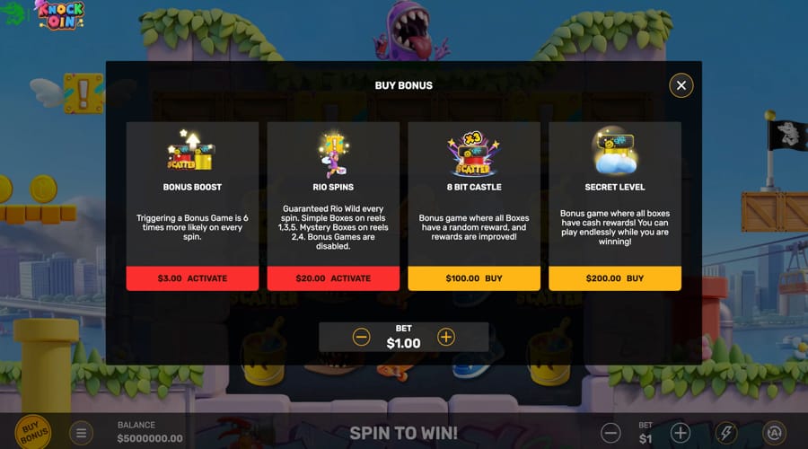 Knockoin slot buy bonus