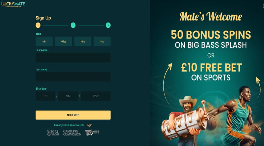 LuckyMate signup offer