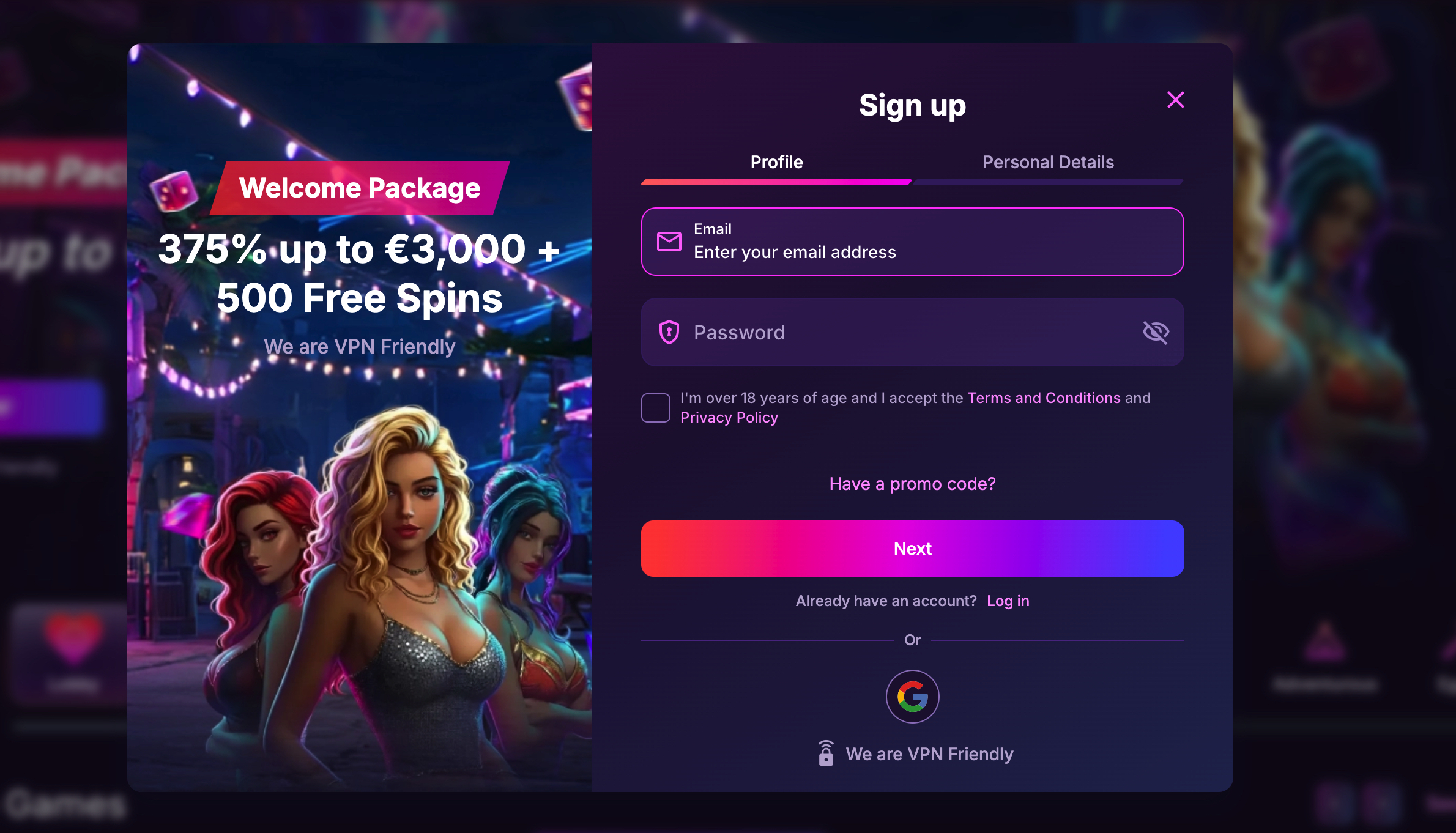 OnlyWin signup offer