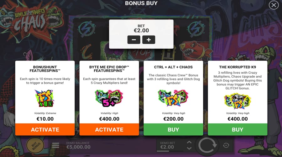 Unleashed Chaos buy bonus
